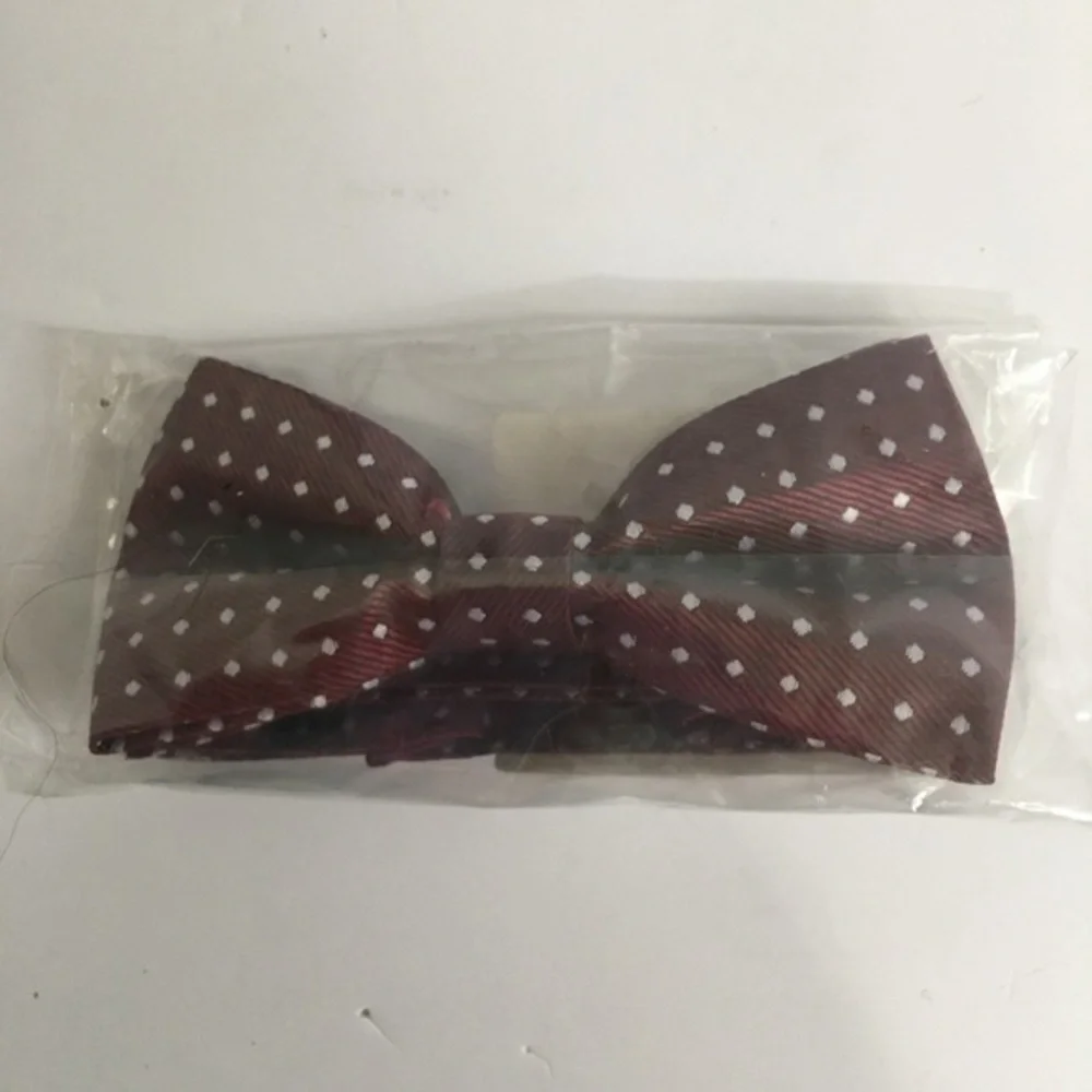 Baby/Toddler boys adjustable burgundy polka dot bow tie. New